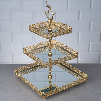 BZ-ELS03A Zeyve Diamond 3-Storey Frame Gold