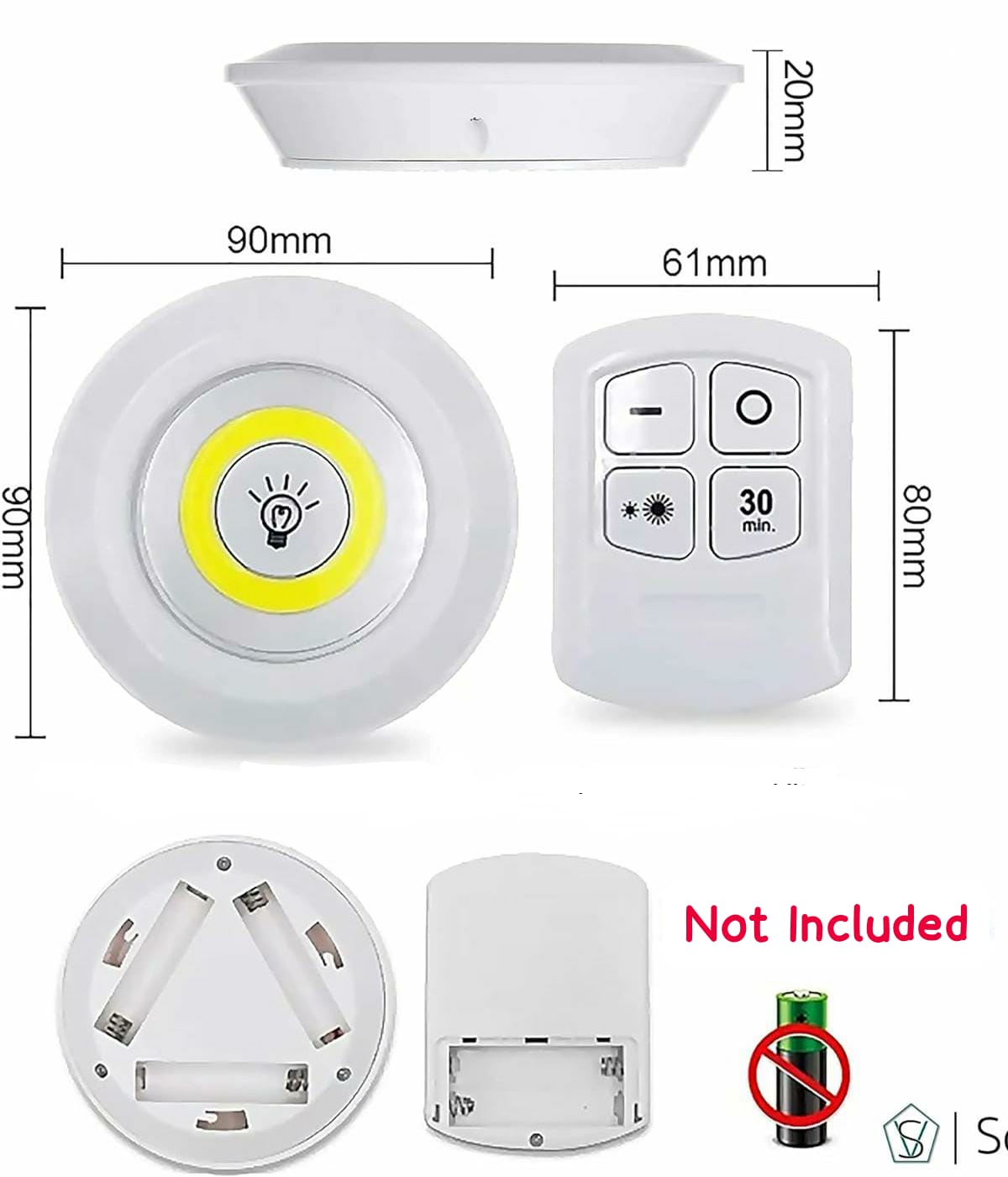 Set of 3 LED + Remote