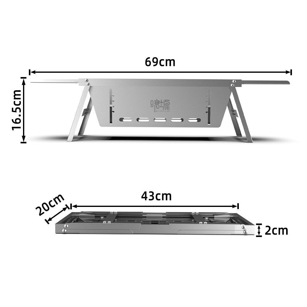 Folding Stainless Steel BBQ Grill